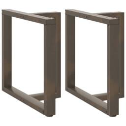 Berkfield Home Dining Table Legs T-Shaped¬†2 pcs Natural Steel 70x35x(72-73) cm Steel in Bronze - thumbnail 2
