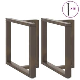 Berkfield Home Dining Table Legs T-Shaped¬†2 pcs Natural Steel 70x35x(72-73) cm Steel in Bronze - thumbnail 5