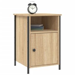 Berkfield Home Bedside Cabinet Sonoma Oak 40x42x60 cm Engineered Wood in Brown - Size: 40 x 42 x 60 cm - thumbnail 3