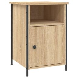 Berkfield Home Bedside Cabinet Sonoma Oak 40x42x60 cm Engineered Wood in Brown - Size: 40 x 42 x 60 cm - thumbnail 2