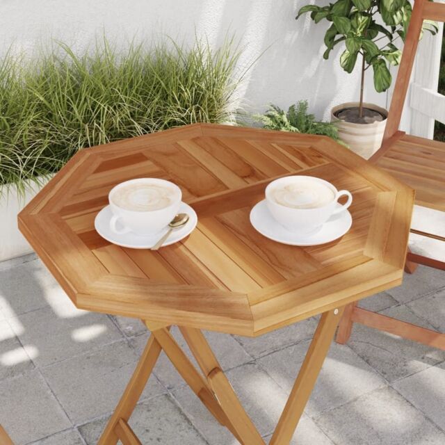 Berkfield Home Table Top 60x60x2.5 cm Octagonal Solid Wood Teak in Brown - image 1
