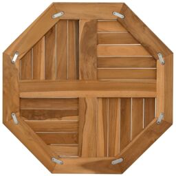 Berkfield Home Table Top 60x60x2.5 cm Octagonal Solid Wood Teak in Brown - thumbnail 5