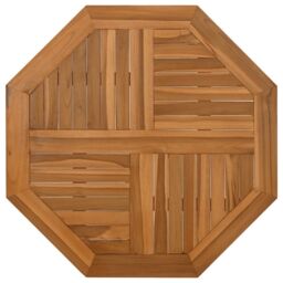 Berkfield Home Table Top 60x60x2.5 cm Octagonal Solid Wood Teak in Brown - thumbnail 2