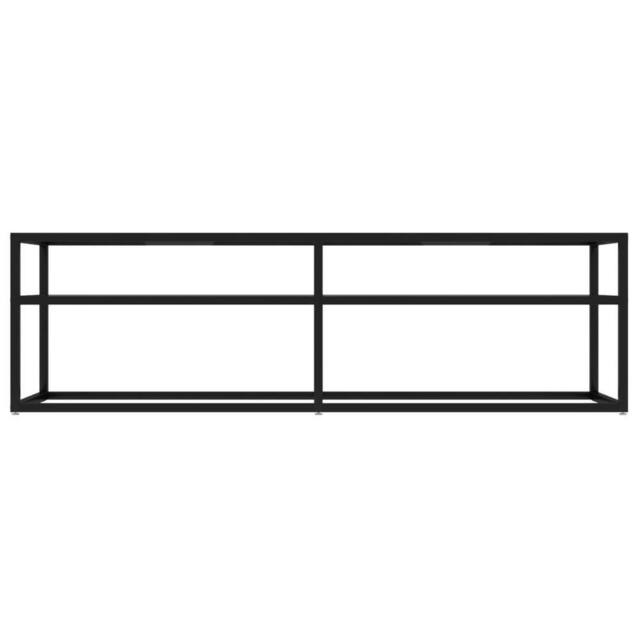 Berkfield Home TV Cabinet Transparent 140x40x40.5 cm Tempered Glass in Black - image 1