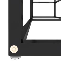 Berkfield Home TV Cabinet Transparent 140x40x40.5 cm Tempered Glass in Black - thumbnail 5