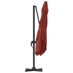 Berkfield Home Warm Cantilever Roma Parasol Terracotta 286x285x265 cm Aluminium in Red - Size: 286 x 285 x 265 cm - thumbnail 7