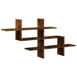 Berkfield Home Wall Shelf Smoked Oak 124.5x18x60.5 cm Engineered Wood in Brown - thumbnail 3