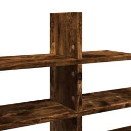 Berkfield Home Wall Shelf Smoked Oak 124.5x18x60.5 cm Engineered Wood in Brown - thumbnail 7
