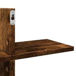 Berkfield Home Wall Shelf Smoked Oak 124.5x18x60.5 cm Engineered Wood in Brown - thumbnail 8