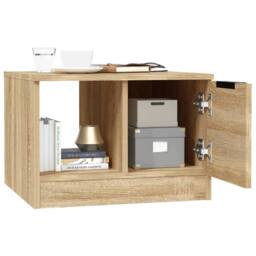 Berkfield Home Coffee Table Sonoma Oak 50x50x36 cm Engineered Wood in Light Brown - Size: 50 x 50 x 36 cm - thumbnail 4