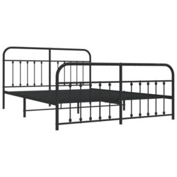 Berkfield Home Metal Bed Frame with Headboard & Footboard Black 183x213 cm - thumbnail 5