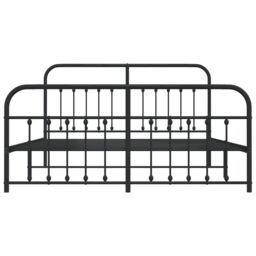 Berkfield Home Metal Bed Frame with Headboard & Footboard Black 183x213 cm - thumbnail 6