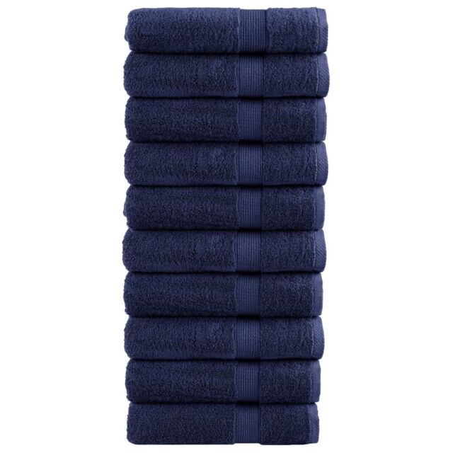 Berkfield Home Premium Bath Towels SOLUND 10pcs Navy Blue 100x150cm 600gsm - image 1