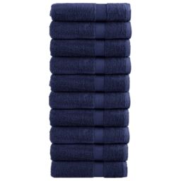 Berkfield Home Premium Bath Towels SOLUND 10pcs Navy Blue 100x150cm 600gsm - thumbnail 1
