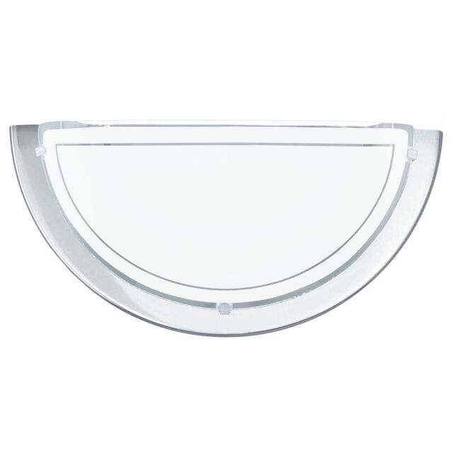 Loops Wall Light Colour Chrome Shade White Clear Glass Painted Bulb E27 1x60W - image 1