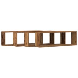 Berkfield Home Wall Shelves Set of 4, Vintage Style, 80x15x26 cm, Made of Engineered Wood in Brown - Size: 80 x 15 x 26 cm - thumbnail 5