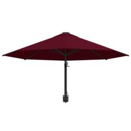 Berkfield Home Wall-Mounted Parasol with Metal Pole 300 cm Burgundy in Red - thumbnail 4