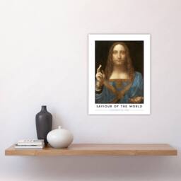 "Artery8 Leonardo Da Vinci Saviour Of The World Salvator Mundi Wall Art Print in Black - Size: W24"" x H32""" - thumbnail 4