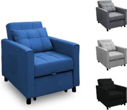 Alivio 3-in-1 Convertible Sofa Bed with Adjustable Backrest Pull-Out Sleeper in Blue - thumbnail 2