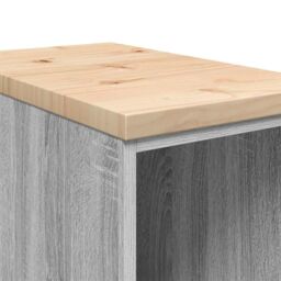 Berkfield Home Garage Storage Cabinet Grey Sonoma 30x51x85 cm Solid Wood Pine - Size: 30 x 51 x 85 cm - thumbnail 8