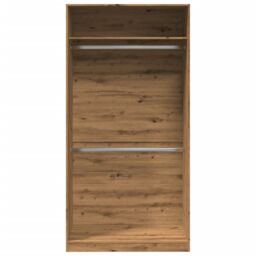 Berkfield Home Wardrobe Artisian Oak 100x50x200 cm Engineered Wood in Brown - Size: 100 x 50 x 200 cm - thumbnail 4