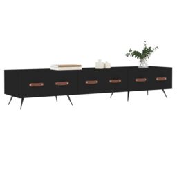 Berkfield Home TV Cabinet Black 150x36x30 cm Engineered Wood - Size: 150 x 36 x 30 cm - thumbnail 3