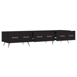 Berkfield Home TV Cabinet Black 150x36x30 cm Engineered Wood - Size: 150 x 36 x 30 cm - thumbnail 6