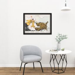 "Artery8 Wall Art Print Mayer Awakening Votes Women Liberty Map Large Framed Wall Décor Art in Brown - Size: W18"" x H24""" - thumbnail 2