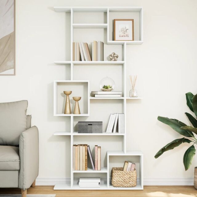 Berkfield Home Book Cabinet White 92x29x188 cm Engineered Wood - Size: 92 x 29 x 188 cm