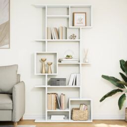 Berkfield Home Book Cabinet White 92x29x188 cm Engineered Wood - Size: 92 x 29 x 188 cm - thumbnail 1