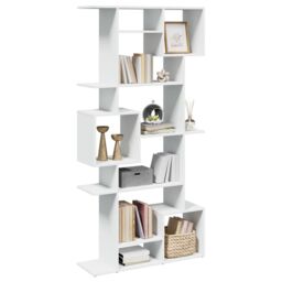 Berkfield Home Book Cabinet White 92x29x188 cm Engineered Wood - Size: 92 x 29 x 188 cm - thumbnail 4