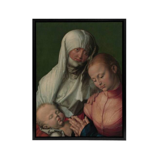 "Artery8 Virgin & Child with Saint Anne Durer Framed Canvas Wall Art Print - Size: W12"" x H16""" - image 1