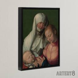 "Artery8 Virgin & Child with Saint Anne Durer Framed Canvas Wall Art Print - Size: W12"" x H16""" - thumbnail 2