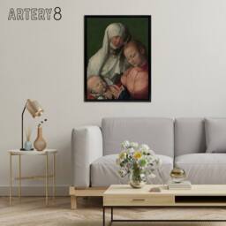"Artery8 Virgin & Child with Saint Anne Durer Framed Canvas Wall Art Print - Size: W12"" x H16""" - thumbnail 3