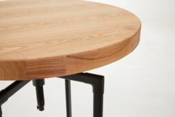 Orsina Industrial Design Ash Veneer Bar Table, Durable Round Bar Table For Livingroom, Functional Wooden Table in Natural - thumbnail 6