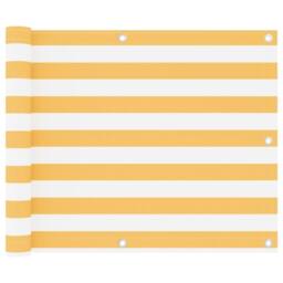 Berkfield Home Balcony Screen White & Yellow 75x400 cm Oxford Fabric - thumbnail 1