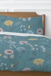 Copenhagen Home 'Olia' Reversible Polycotton Duvet Cover Set in Teal - Size: Double - thumbnail 3