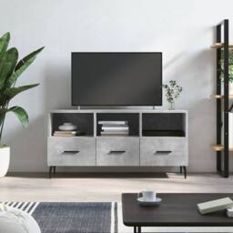 Berkfield Home TV Cabinet Concrete Grey 102x36x50 cm Engineered Wood - Size: 102 x 36 x 50 cm - thumbnail 2