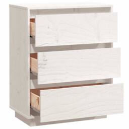 Berkfield Home Sideboard White 60x34x75 cm Solid Wood Pine - Size: 60 x 34 x 75 cm - thumbnail 7