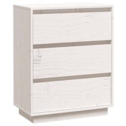 Berkfield Home Sideboard White 60x34x75 cm Solid Wood Pine - Size: 60 x 34 x 75 cm - thumbnail 3