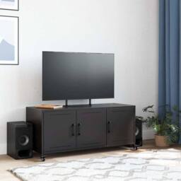 Berkfield Home TV Cabinet Black 100.5x39x43.5 cm Steel - thumbnail 3