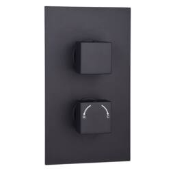 Bathroom Kingdom Menai Black Square Thermostatic Shower Valve - 2 Outlet - thumbnail 1