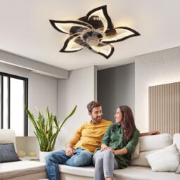 Garwarm Dimmable Led Ceiling Fan with Lamp 6 Adjustable Wind Speed Black - thumbnail 3