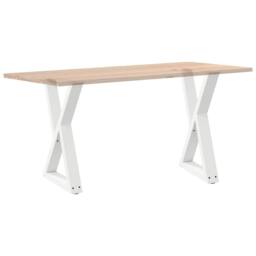 Berkfield Home Dining Table Legs 2 pcs White 60x(72-73.3) cm Steel - thumbnail 8