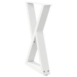 Berkfield Home Dining Table Legs 2 pcs White 60x(72-73.3) cm Steel - thumbnail 4