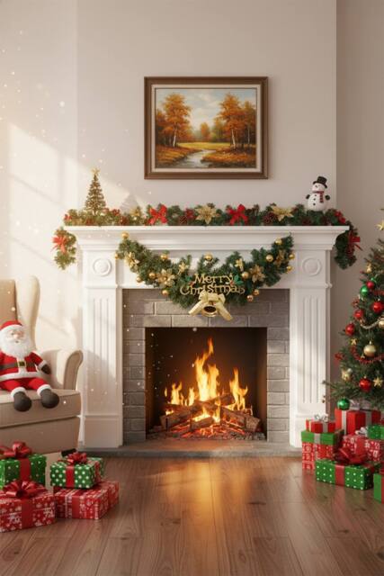 Living and Home Merry Christmas PVC Swag Wall Decoration with Ball, Flower, Bow & Bell - image 1