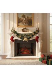 Living and Home Merry Christmas PVC Swag Wall Decoration with Ball, Flower, Bow & Bell - thumbnail 3