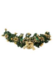 Living and Home Merry Christmas PVC Swag Wall Decoration with Ball, Flower, Bow & Bell - thumbnail 4
