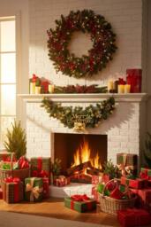 Living and Home Merry Christmas PVC Swag Wall Decoration with Ball, Flower, Bow & Bell - thumbnail 2