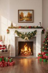 Living and Home Merry Christmas PVC Swag Wall Decoration with Ball, Flower, Bow & Bell